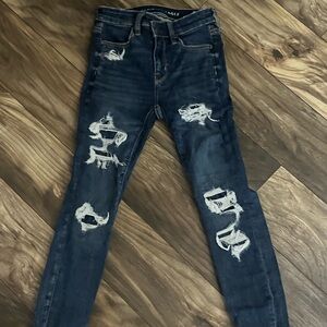 Distressed Blue Skinny Jeans